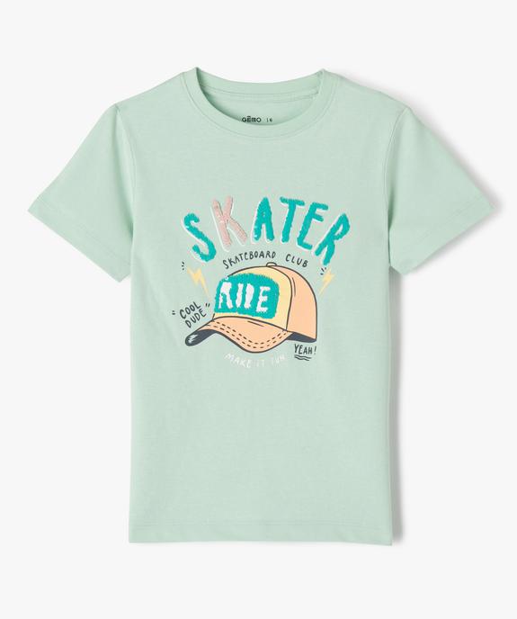 T-shirt manches courtes à motif ludique garçon vue1 - GEMO (ENFANT) - GEMO