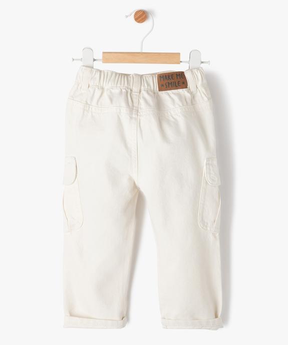 Pantalon cargo en toile de coton à taille élastiquée bébé garçon vue4 - GEMO(BEBE DEBT) - GEMO