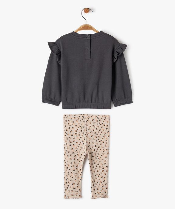 Ensemble 2 pièces sweat et legging bébé fille vue5 - GEMO 4G BEBE - GEMO