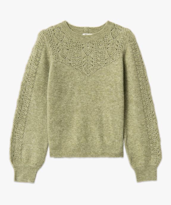Pull en maille ajourée avec boutons décoratifs femme vue5 - GEMO 4G FEMME - GEMO