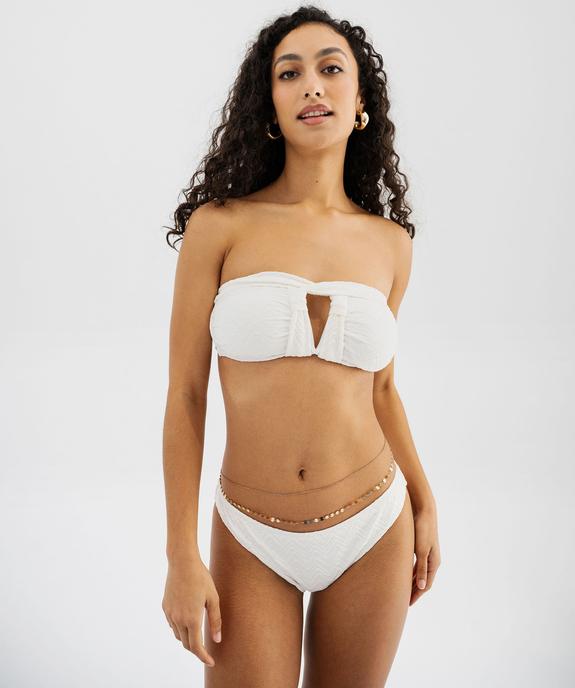 Haut de maillot de bain bandeau décolleté modulable femme vue6 - GEMO (PLAGE) - GEMO