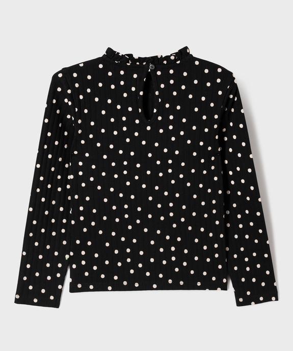 Tee-shirt manches longues imprimé avec col froncé fille vue3 - GEMO 4G FILLE - GEMO