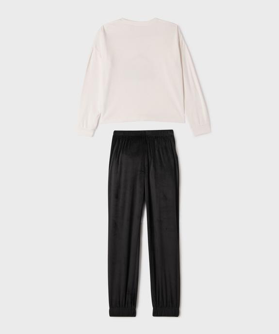 Pyjama en velours imprimé fille vue3 - GEMO (JUNIOR) - GEMO