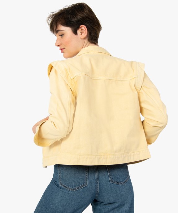 Veste femme en denim à épaulettes vue3 - GEMO(FEMME PAP) - GEMO