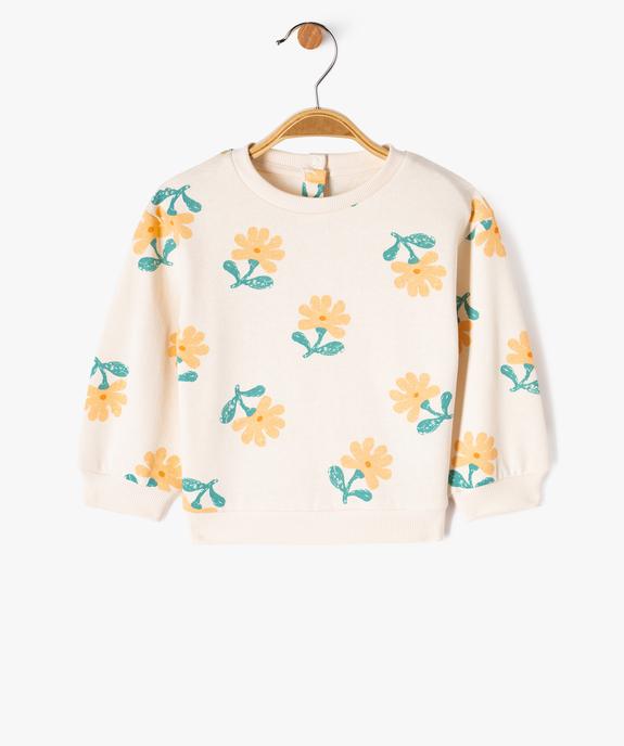 Sweat molletonné bébé fille avec motifs et message vue1 - GEMO 4G BEBE - GEMO
