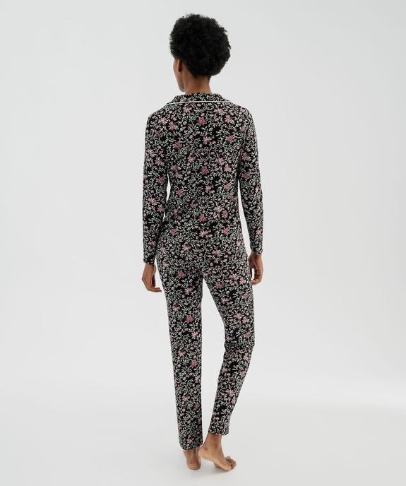 Pyjama deux pièces en viscose femme : chemise et pantalon vue3 - GEMO 4G FEMME - GEMO