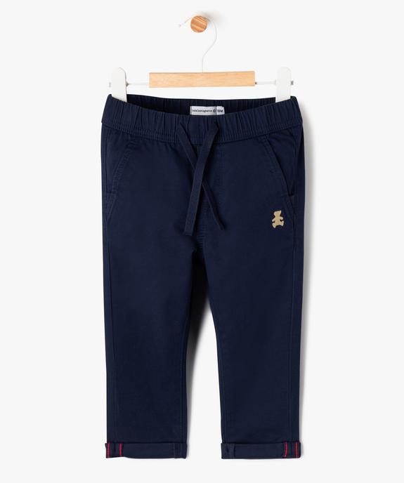 Pantalon chino avec taille élastique bébé garçon - LuluCastagnette vue1 - LULUCASTAGNETTE - GEMO