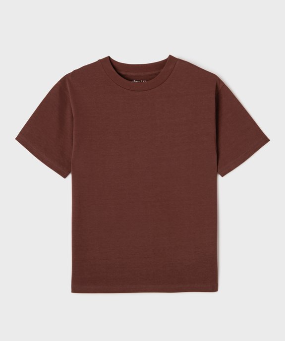 Tee-shirt uni à col rond garçon vue1 - GEMO (JUNIOR) - GEMO