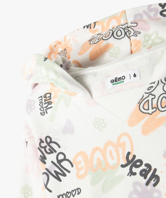Sweat à capuche avec encolure large fille vue5 - GEMO 4G FILLE - GEMO