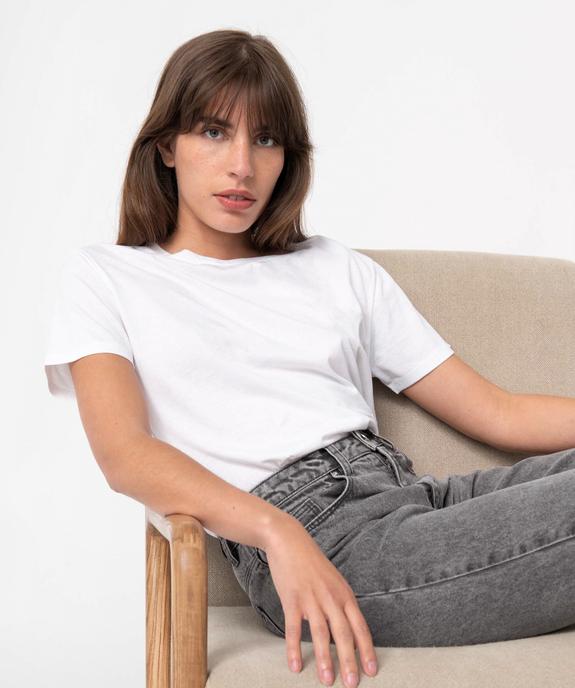 Tee-shirt femme à manches courtes avec dos plus long vue1 - GEMO(FEMME PAP) - GEMO