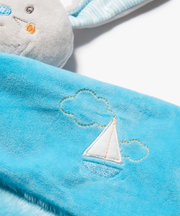 Doudou plat bébé avec tête de lapin avec accroche tétine – Sucre d’Orge vue2 - SUCRE D'ORGE - GEMO