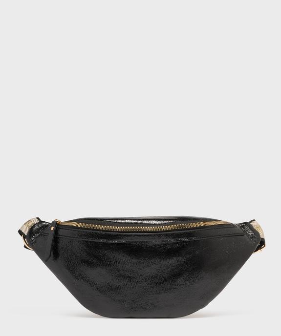 Sac banane en matière vernie avec bandoulière pailletée femme vue1 - GEMO (ACCESS) - GEMO