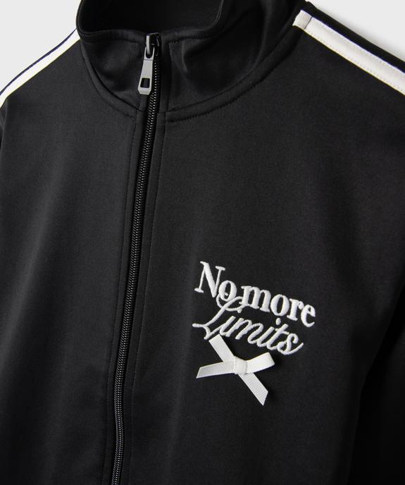 Sweat de sport zippé avec message brodé fille vue3 - GEMO (JUNIOR) - GEMO