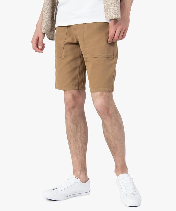 Bermuda homme avec larges poches plaquées vue1 - GEMO (HOMME) - GEMO