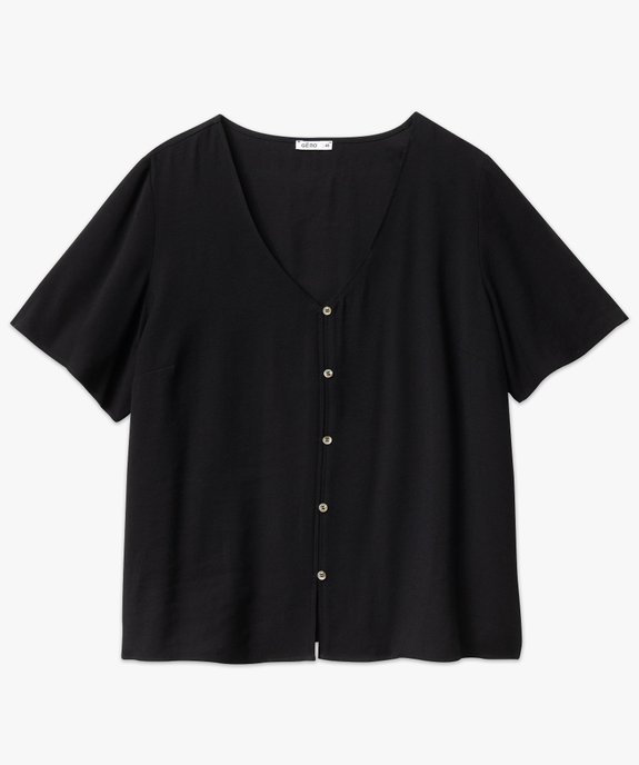 Blouse manches courtes fluide à col V femme grande taille vue4 - GEMO (G TAILLE) - GEMO