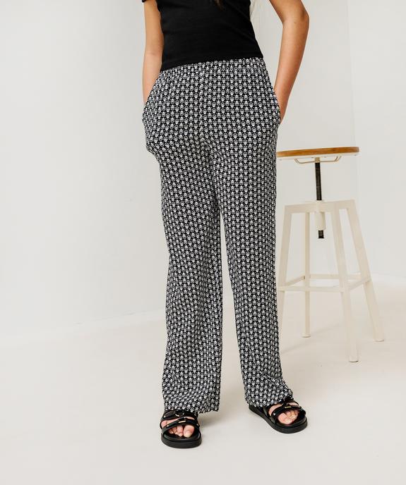 Pantalon large et fluide imprimé fleuri fille vue5 - GEMO 4G FILLE - GEMO