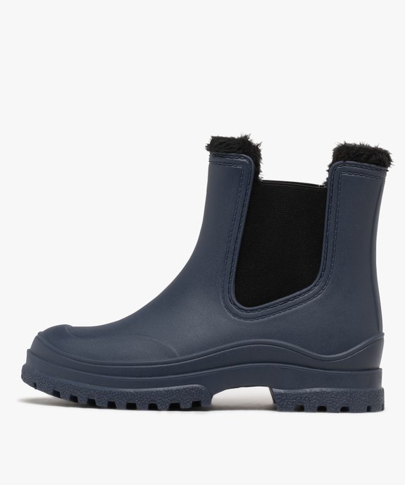 Bottes de pluie femme fourrées avec col asymétrique style Chelsea vue3 - FOLLOW ME - GEMO