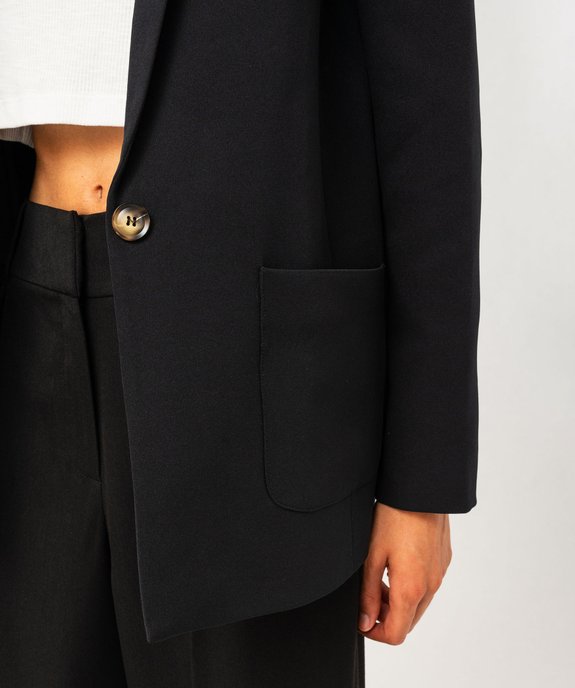 Veste blazer coupe droite fermeture un bouton femme vue6 - GEMO(FEMME PAP) - GEMO