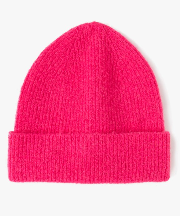 Bonnet femme en maille côtelée vue1 - GEMO (ACCESS) - GEMO