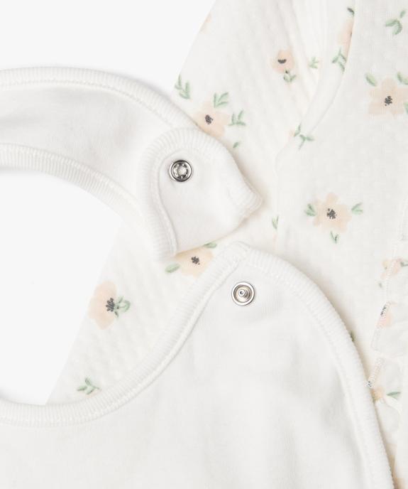 Ensemble 3 pièces bébé fille pyjama + body manches longues + bavoir vue2 - GEMO(BB COUCHE) - GEMO