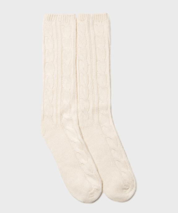 Chaussettes hautes torsadées et épaisses femme vue1 - GEMO(HOMWR FEM) - GEMO