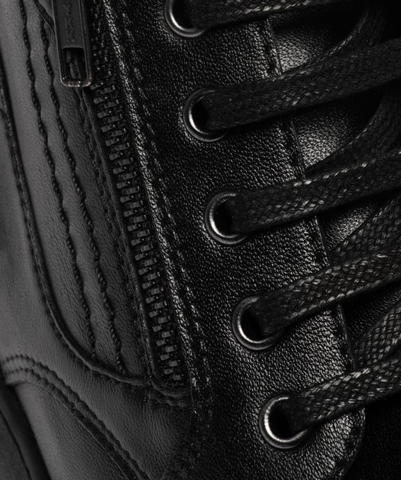 Boots homme confort dessus cuir uni à lacets vue6 - GEMO (CONFORT) - GEMO