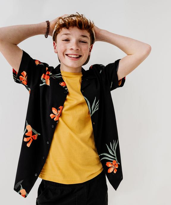 Chemise à manches courtes imprimée en viscose garçon vue4 - GEMO 4G GARCON - GEMO