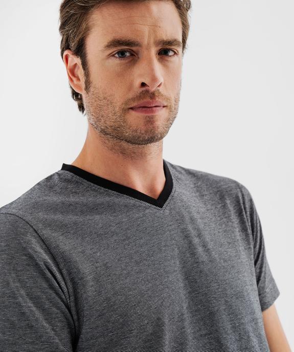 Pyjashort bicolore en coton homme vue8 - GEMO 4G HOMME - GEMO