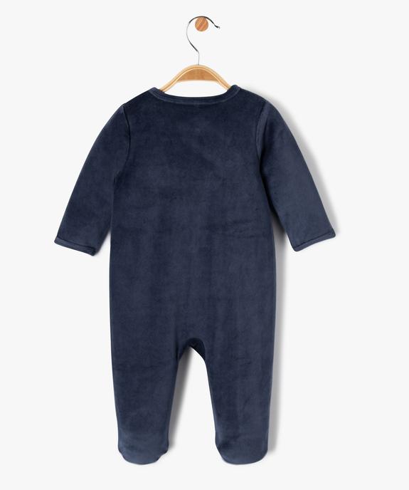Pyjama en velours imprimé à ouverture devant bébé vue4 - GEMO(BB COUCHE) - GEMO