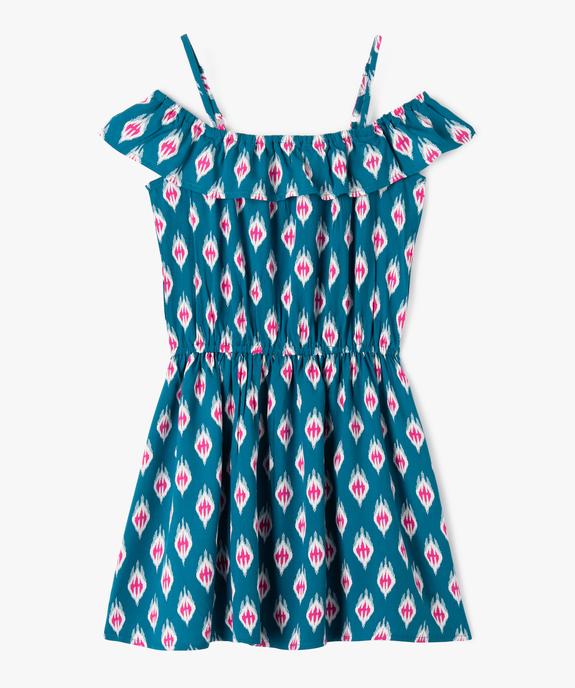Robe fille imprimée à bretelles et col volanté  vue1 - GEMO (ENFANT) - GEMO