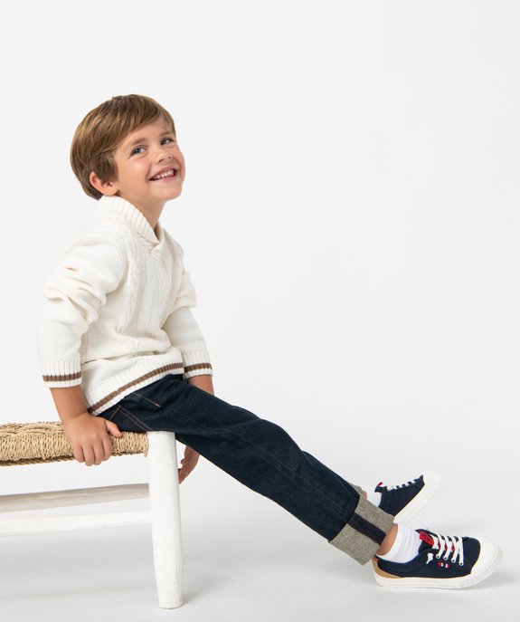 Jean garçon regular en denim brut à revers - LuluCastagnette vue6 - LULUCASTAGNETTE - GEMO