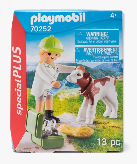 Jouet enfant vétérinaire et veau - Playmobil (13 pièces) vue1 - DIVERS LICENCE - GEMO