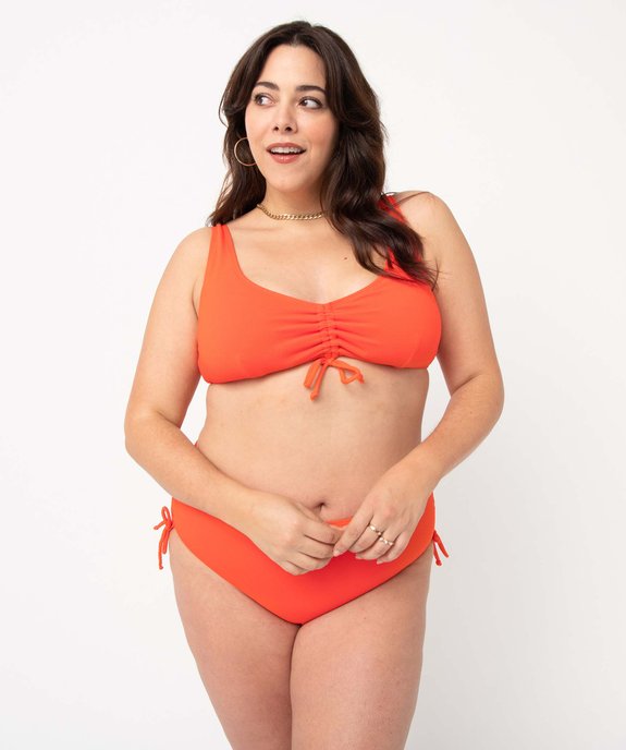 Haut de maillot de bain femme grande taille en maille texturée vue3 - GEMO 4G FEMME - GEMO