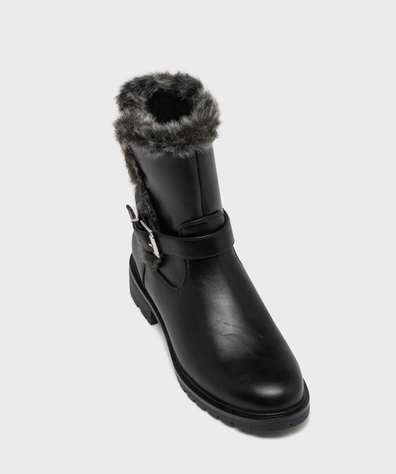 Boots motardes à ourlet fourrure imitation femme vue5 - VALENTINA BALDA - GEMO