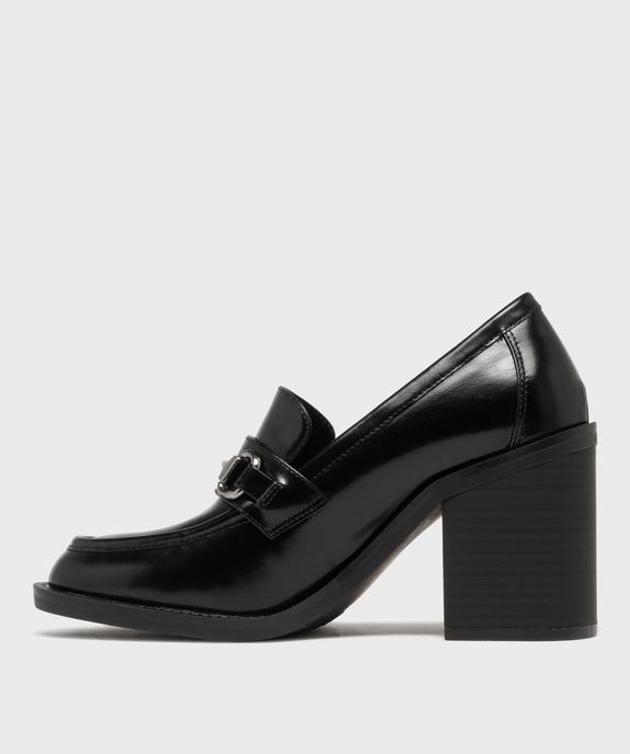 Mocassins à talon bloc avec bijou métallique sur le dessus femme - 5 Miles vue4 - 5 MILES - GEMO