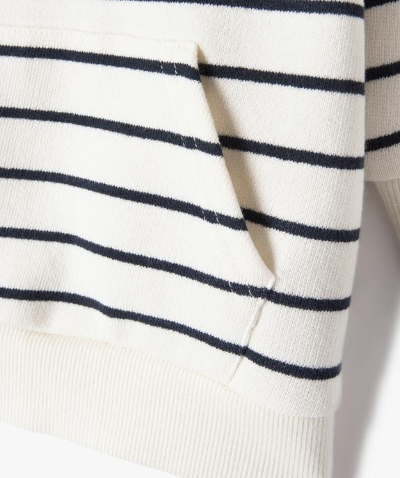 Sweat bébé garçon à rayures avec capuche vue3 - GEMO(BEBE DEBT) - GEMO