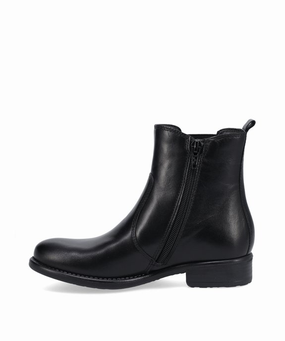 Boots fille style Chelsea unies dessus cuir - Tanéo vue3 - TANEO - GEMO