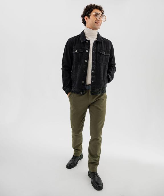 Pantalon chino en coton stretch avec ceinture tressée homme vue5 - GEMO 4G HOMME - GEMO