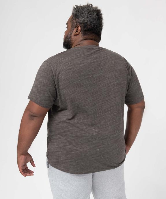 Tee-shirt homme grande taille avec col tunisien vue3 - GEMO (G TAILLE) - GEMO