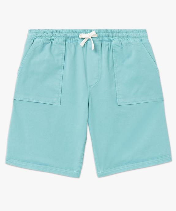 Bermuda en toile uni avec ceinture ajustable homme vue4 - GEMO 4G HOMME - GEMO
