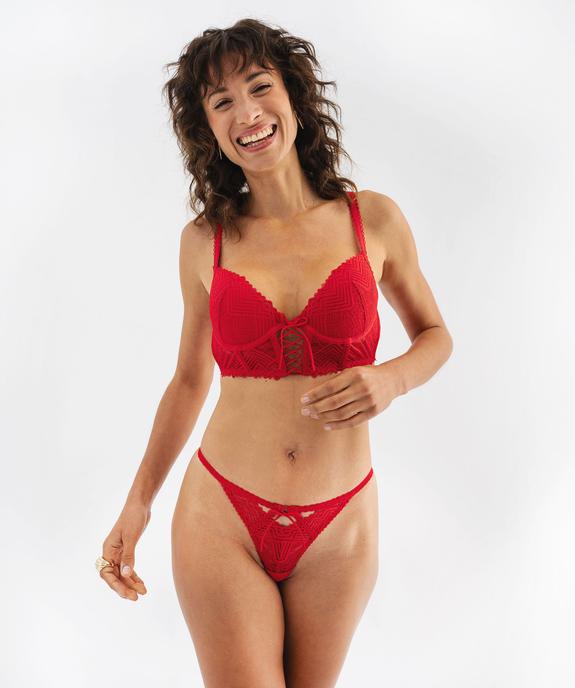 Soutien-gorge bustier en dentelle femme vue2 - GEMO(HOMWR FEM) - GEMO
