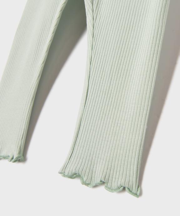Legging en maille côtelée et finitions froncées bébé fille vue3 - GEMO 4G BEBE - GEMO