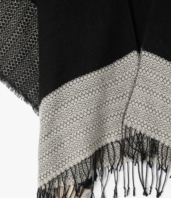 Poncho en maille douce finition frangée femme vue2 - GEMO (ACCESS) - GEMO