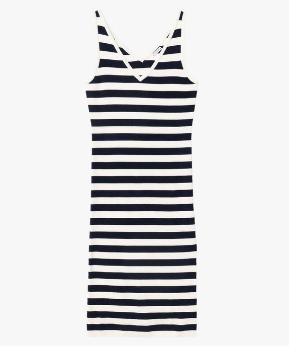 Robe longue sans manches en maille rayée femme - LuluCastagnette vue5 - LULUCASTAGNETTE - GEMO