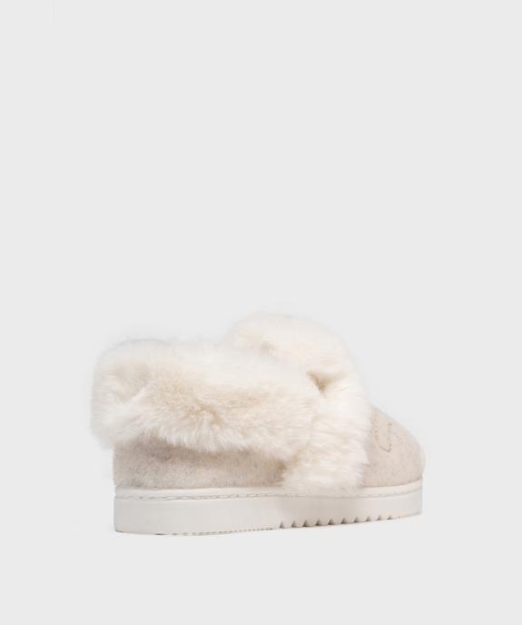 Chaussons fourrés à épaisse semelle crantée femme - LuluCastagnette vue4 - LULU CASTAGNETT - GEMO