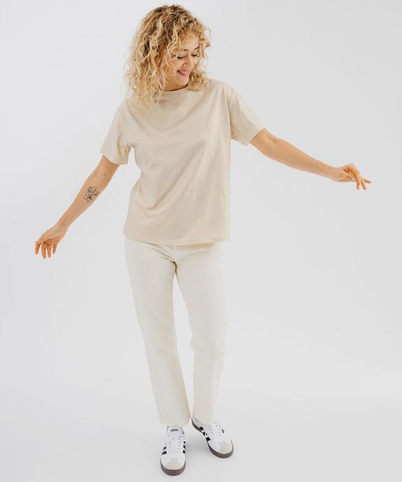 Tee-shirt manches courtes et col rond à paillettes femme - GEMO 4G FEMME Tee-shirt manches courtes et col rond à paillettes femme vue4 - GEMO 4G FEMME - GEMO