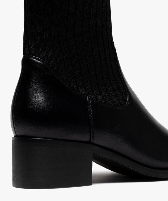 Bottes femme à talon moyen avec col chaussette à enfiler vue6 - GEMO (CASUAL) - GEMO