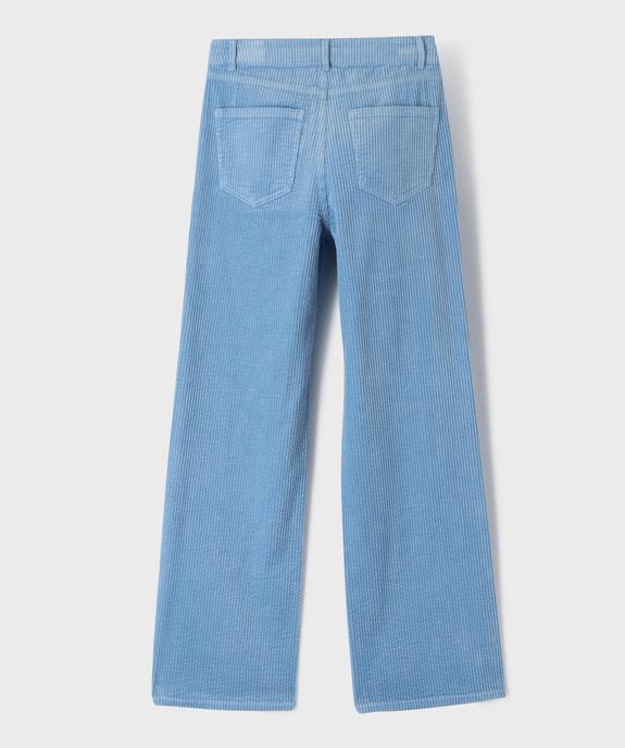 Pantalon staight en velours côtelée à taille réglable fille vue3 - GEMO (JUNIOR) - GEMO