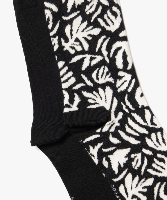 Chaussettes mi-hautes assorties femme (lot de 2) vue2 - GEMO(HOMWR FEM) - GEMO