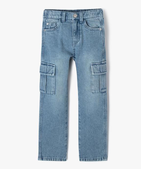 Jean cargo délavé à taille élastiquée réglable garçon vue8 - GEMO (ENFANT) - GEMO